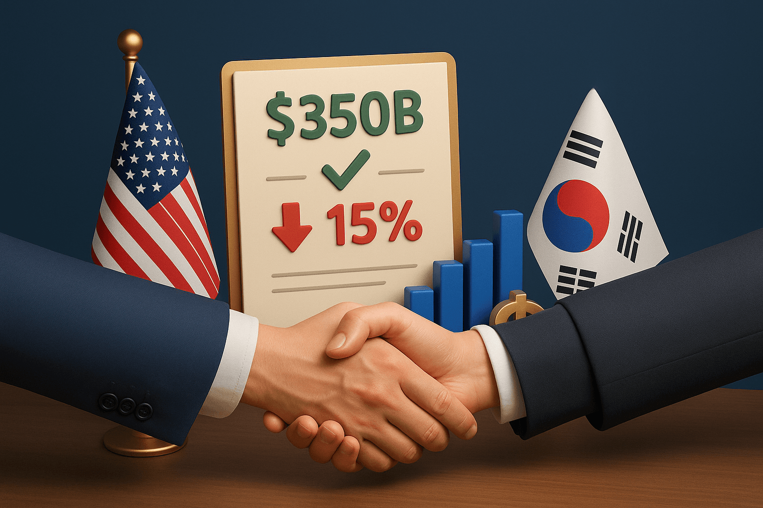 U.S.–South Korea Finalize $350B Trade Deal, Tariffs Cut to 15%