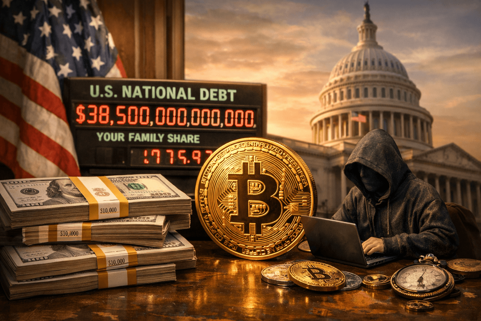 US National Debt Surpasses $38.5 Trillion as Bitcoin Community Marks Genesis Day