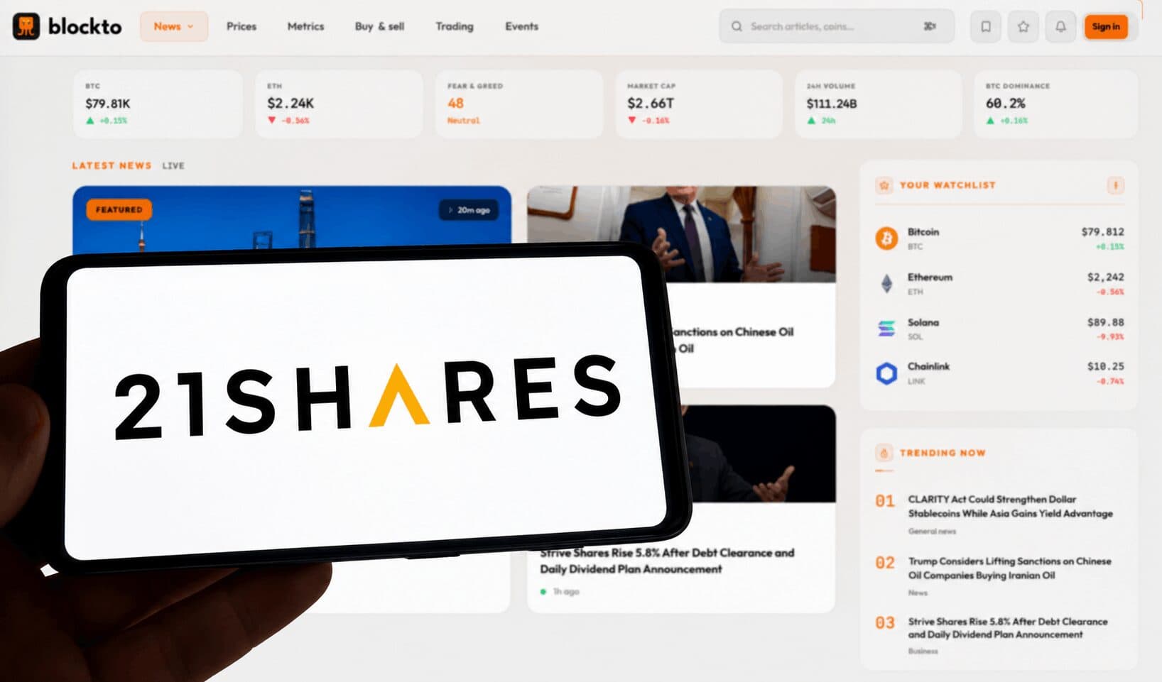 21Shares Hyperliquid ETF Sees Record Inflows as Coinbase Takes Role as Treasury Deployer