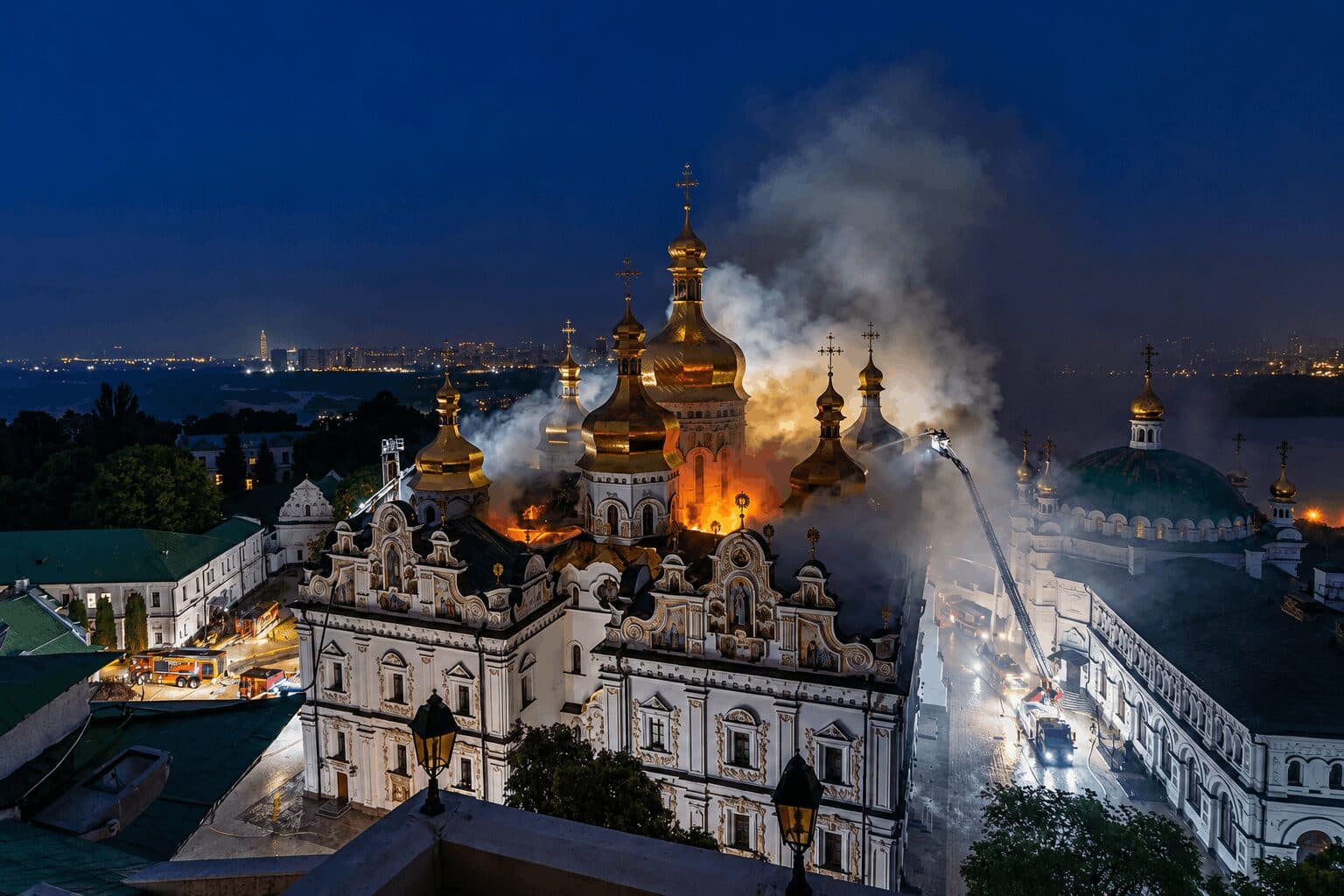 Russian Airstrikes Kill Nine as Historic Kyiv Monastery Suffers Major Damage