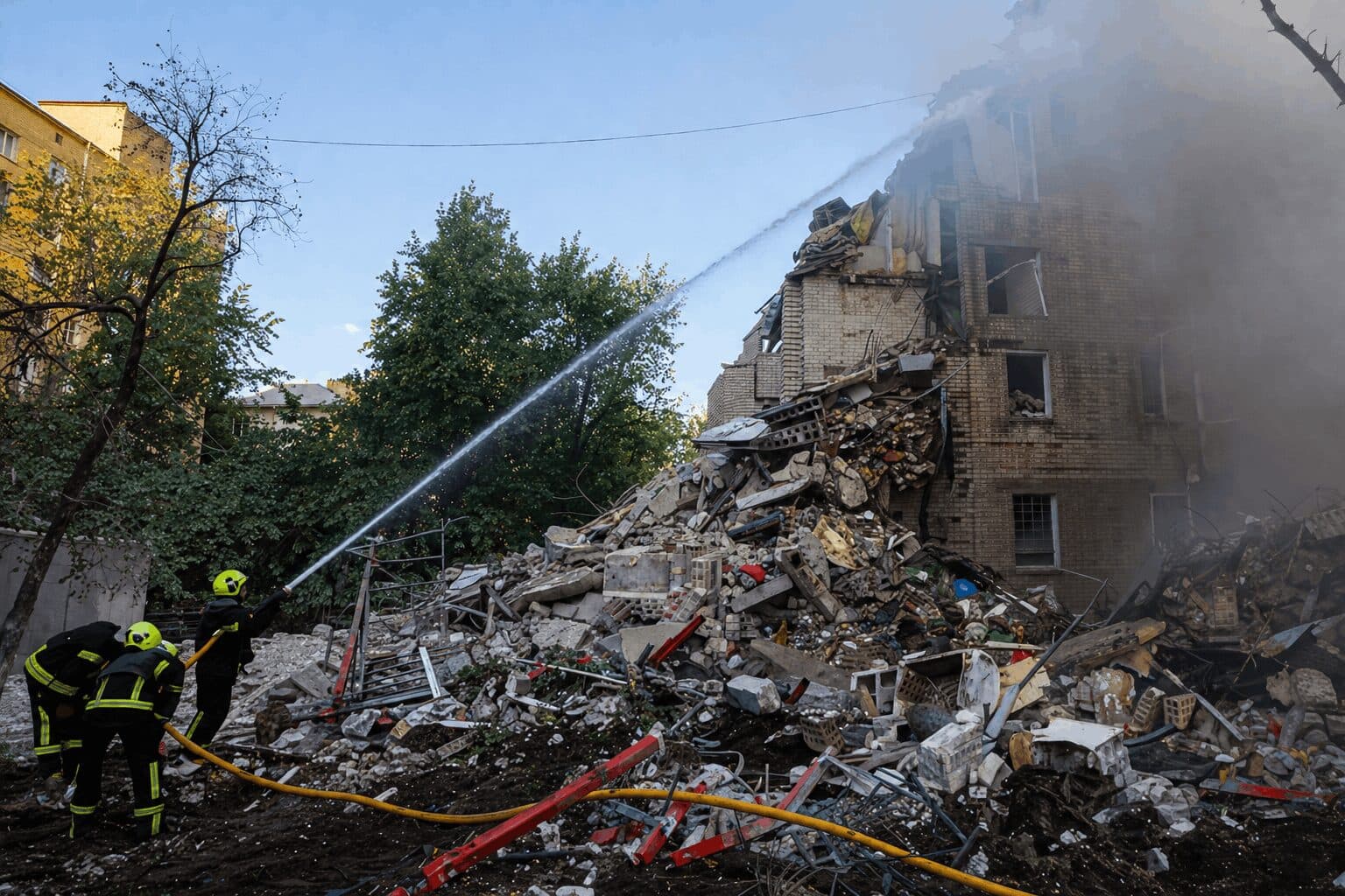 Russian Missile And Drone Strikes Kill Seven In Kyiv
