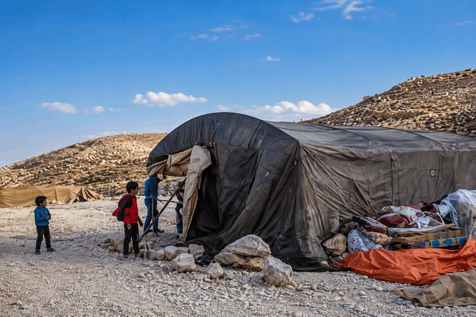 Israeli Settlers Set Up Tent Outside Palestinian Home in Qusra Amid Ongoing Siege