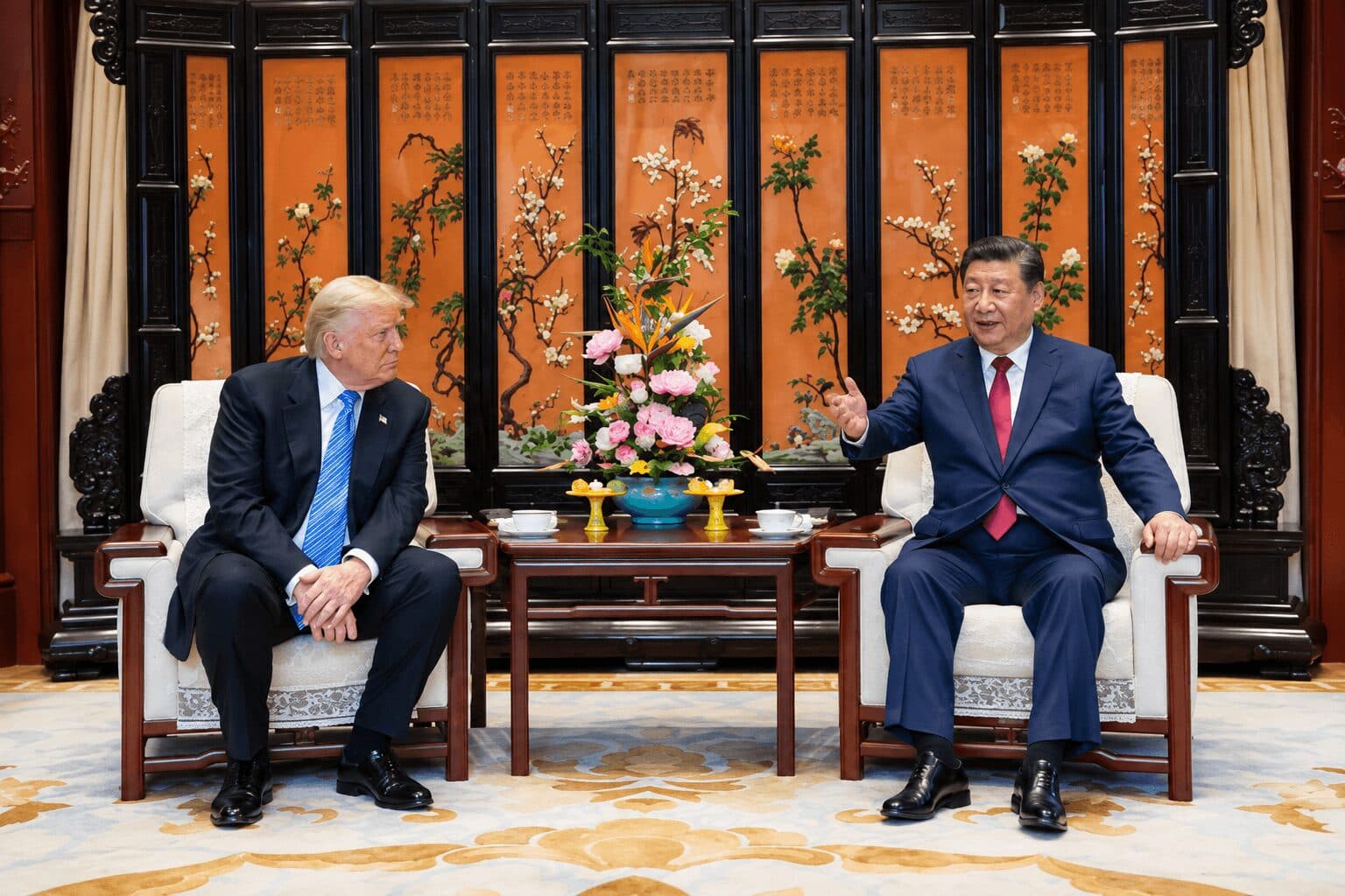 Xi Touches Down In Washington For High-Stakes Meeting With Trump