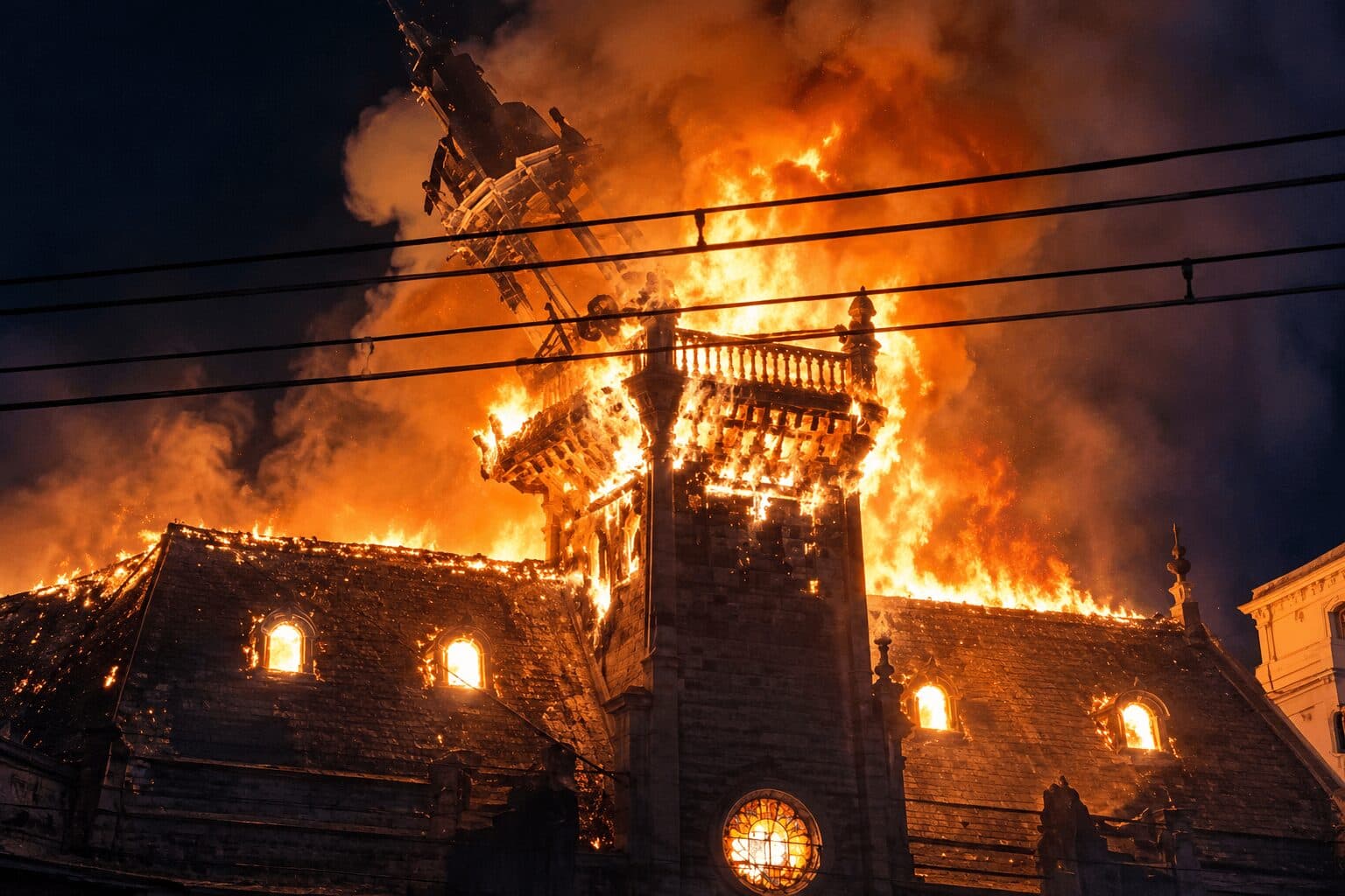 Limoges Town Hall Destroyed by Fire During France Riots