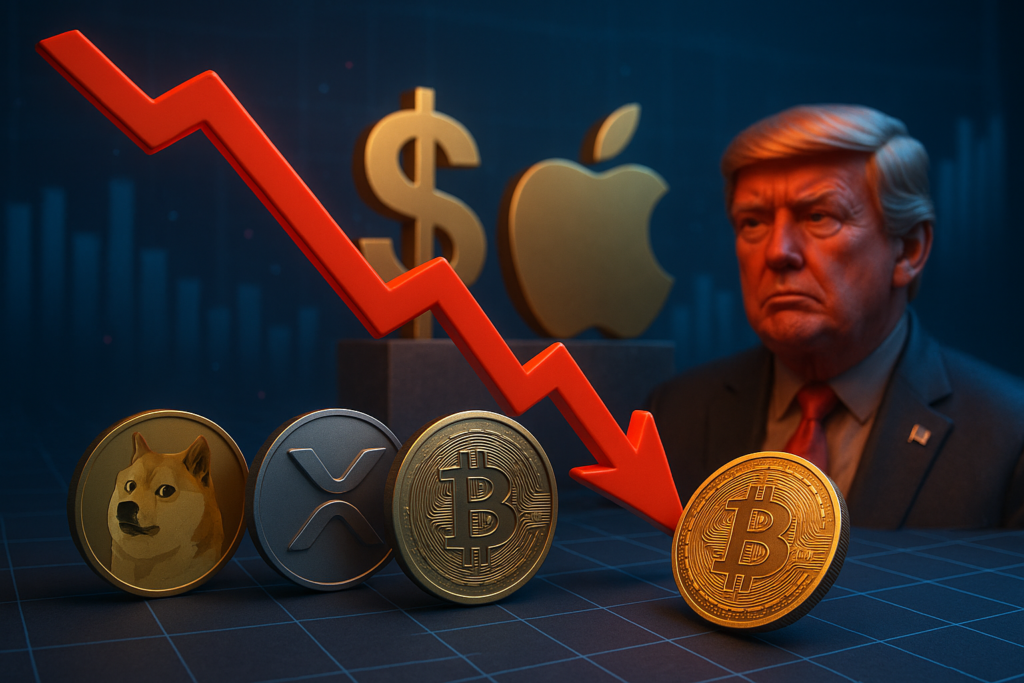 Bitcoin Drops Below $109K as Trump Tariffs Shake Crypto Market; DOGE & XRP Crash