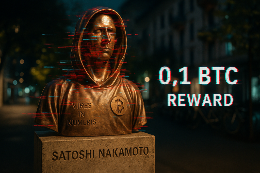 Satoshi Nakamoto Statue Stolen in Lugano: 0.1 BTC Reward Offered