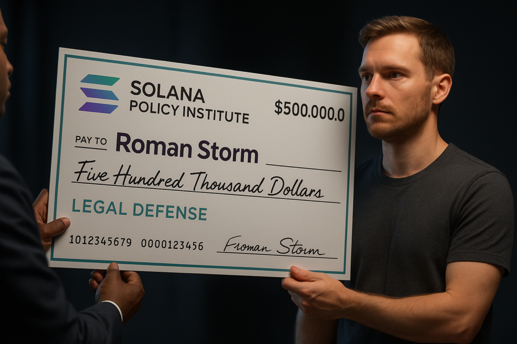 Solana Policy Institute Donates $500K to Roman Storm’s Legal Defense