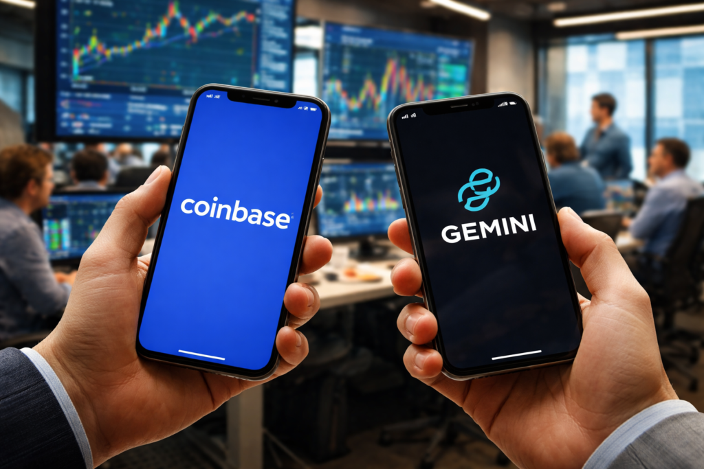 Coinbase and Gemini Face Mixed Analyst Outlook as Exchanges Expand Beyond Crypto Trading